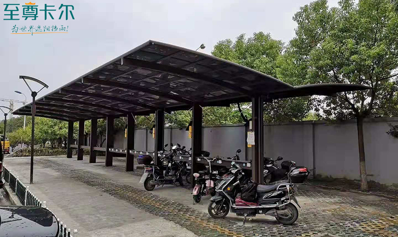 廣州自行車棚廠家？小區自行車棚圖片大全？